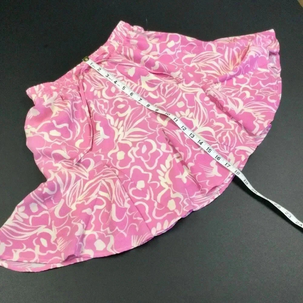 NWT Sugarlips Womens Pink Malia Floral Lowell Fluted Pleated Mini Skirt Medium - Picture 3 of 8
